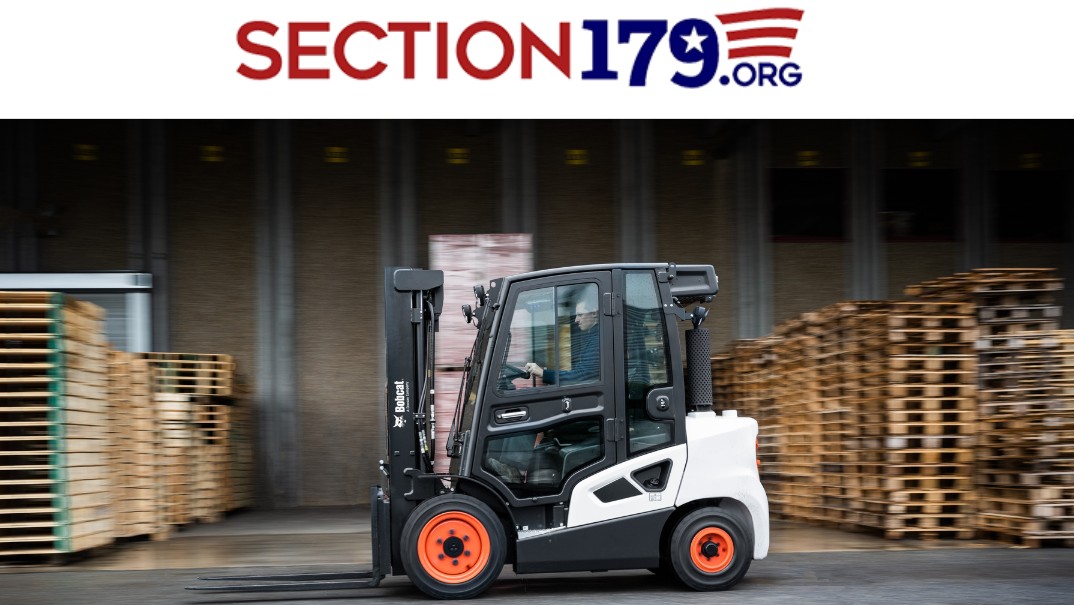 Section 179 [pictured: bobcat forklift in warehouse]