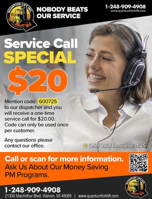 Service Call Special in July: Only $20