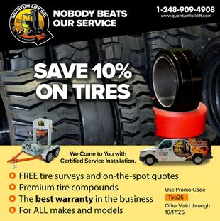 Save 10% on Forklift Tires